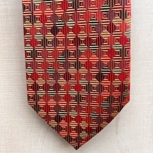 Peacock 57•3.5 in. Red and brown diamond design tie. Great condition.